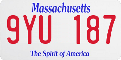 MA license plate 9YU187