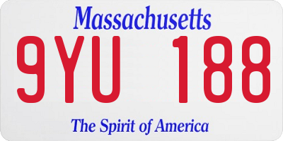 MA license plate 9YU188