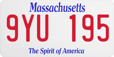 MA license plate 9YU195