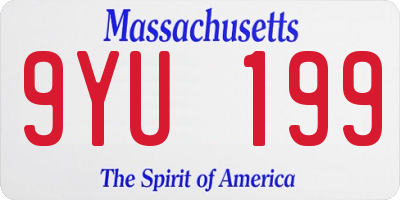 MA license plate 9YU199