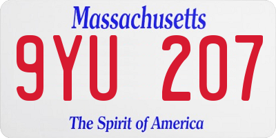 MA license plate 9YU207