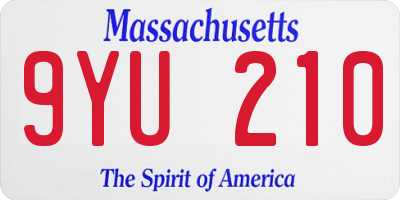 MA license plate 9YU210