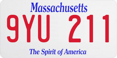 MA license plate 9YU211