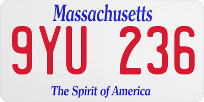 MA license plate 9YU236