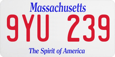 MA license plate 9YU239