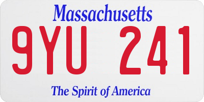 MA license plate 9YU241