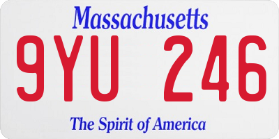 MA license plate 9YU246