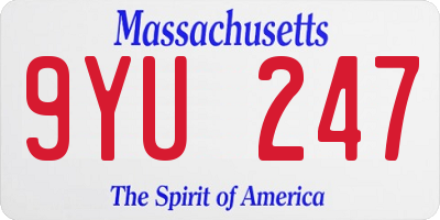 MA license plate 9YU247