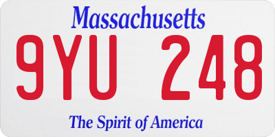 MA license plate 9YU248