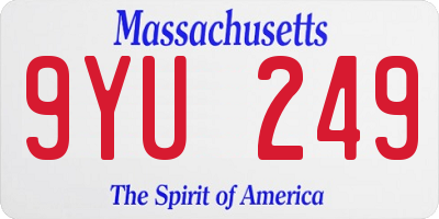 MA license plate 9YU249
