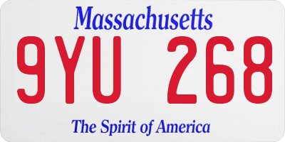 MA license plate 9YU268
