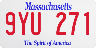MA license plate 9YU271