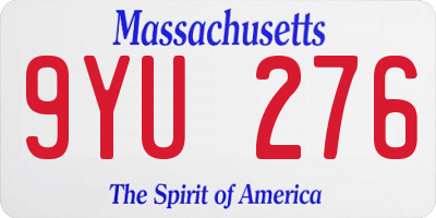 MA license plate 9YU276