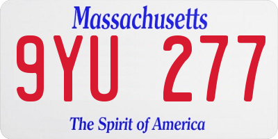MA license plate 9YU277