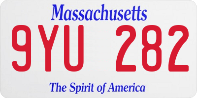MA license plate 9YU282