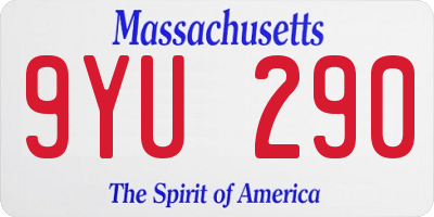 MA license plate 9YU290