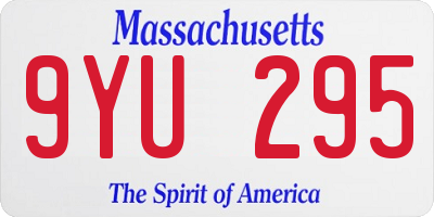 MA license plate 9YU295