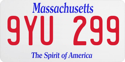 MA license plate 9YU299