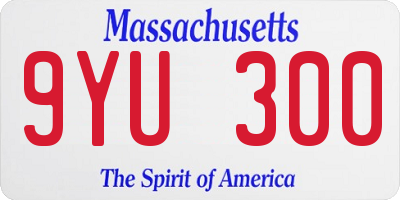 MA license plate 9YU300