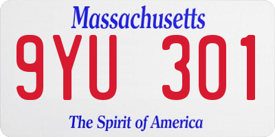 MA license plate 9YU301