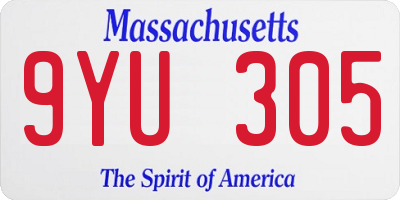 MA license plate 9YU305