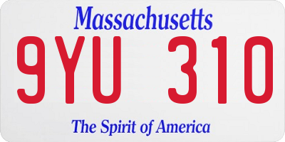 MA license plate 9YU310