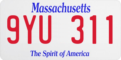 MA license plate 9YU311