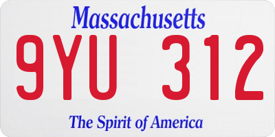 MA license plate 9YU312