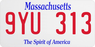 MA license plate 9YU313