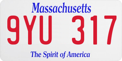 MA license plate 9YU317