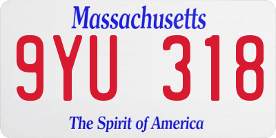MA license plate 9YU318