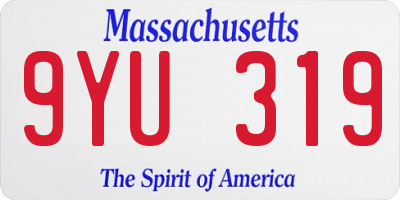 MA license plate 9YU319