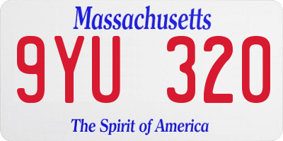 MA license plate 9YU320
