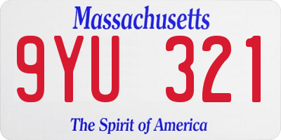MA license plate 9YU321