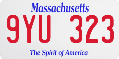 MA license plate 9YU323