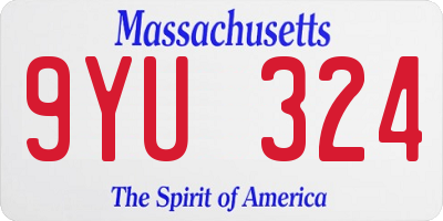 MA license plate 9YU324