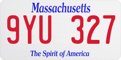 MA license plate 9YU327