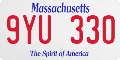 MA license plate 9YU330