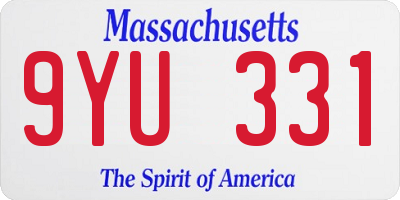 MA license plate 9YU331