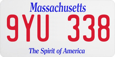 MA license plate 9YU338