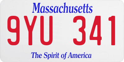MA license plate 9YU341