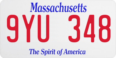 MA license plate 9YU348