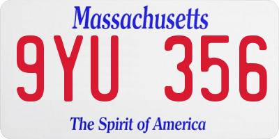 MA license plate 9YU356
