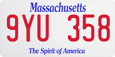 MA license plate 9YU358