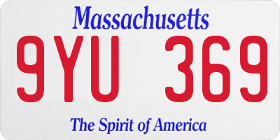MA license plate 9YU369