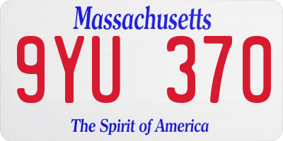 MA license plate 9YU370