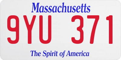 MA license plate 9YU371