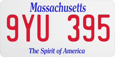 MA license plate 9YU395