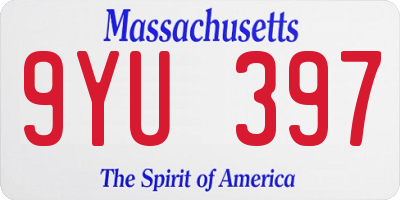 MA license plate 9YU397