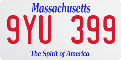 MA license plate 9YU399